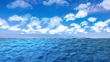 蓝天白云海洋氛围背景AE模板视频的预览图